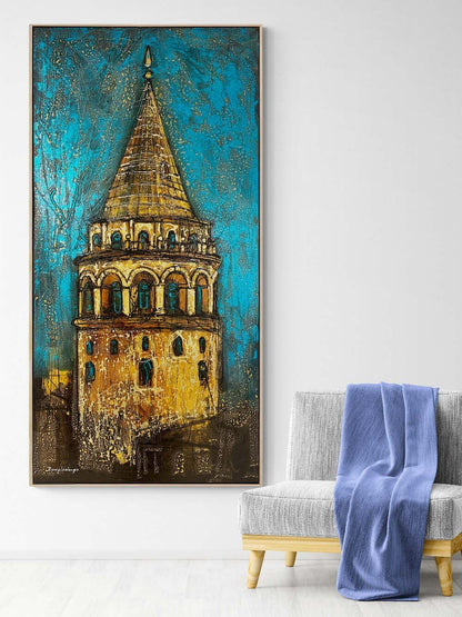 Galata Kulesi İhtişamı Yağlı Boya Tablosu