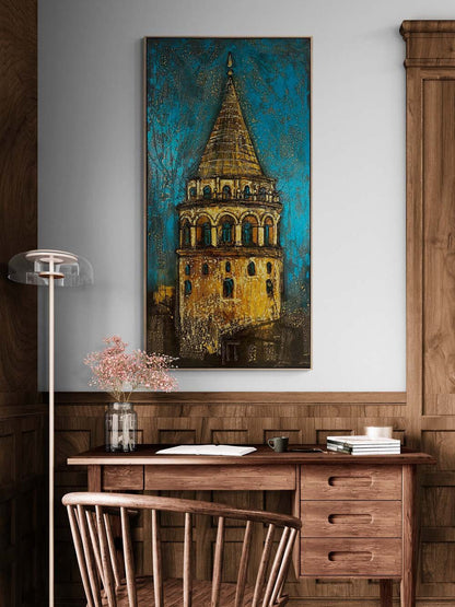 Galata Kulesi İhtişamı Yağlı Boya Tablosu