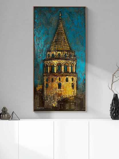 Galata Kulesi İhtişamı Yağlı Boya Tablosu