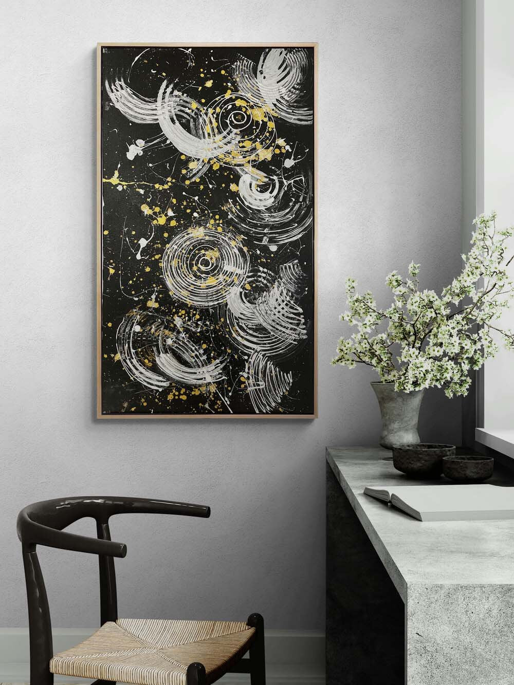 Siyahın İçinden Yağlı Boya Tablosu