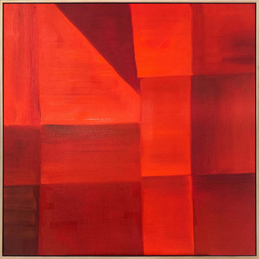 Kırmızının İzinde Yağlı Boya Tablosu