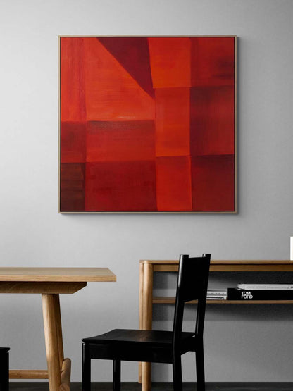 Kırmızının İzinde Yağlı Boya Tablosu