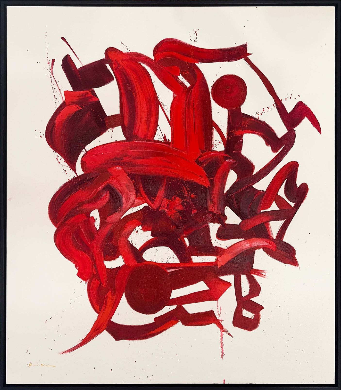 Kırmızı Harmoni Yağlı Boya Tablosu