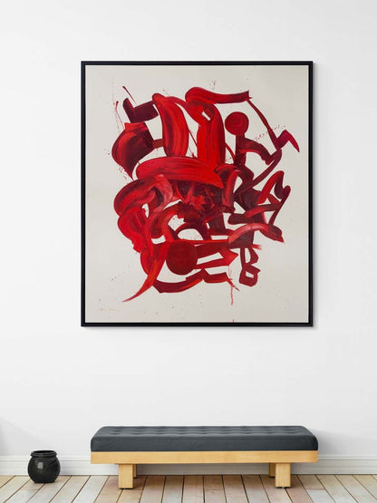 Kırmızı Harmoni Yağlı Boya Tablosu