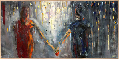 Birleşen Kalp Atışları Yağlı Boya Tablosu