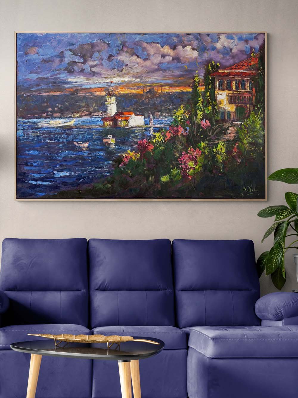 Kız Kulesi'nde Huzur Yağlı Boya Tablosu