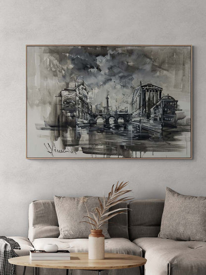 Sisler Arasında Şehir Yağlı Boya Tablosu