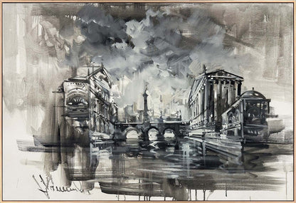 Sisler Arasında Şehir Yağlı Boya Tablosu