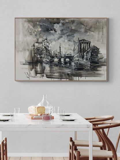 Sisler Arasında Şehir Yağlı Boya Tablosu