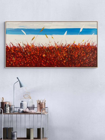 İzler ve Yapraklar Yağlı Boya Tablosu