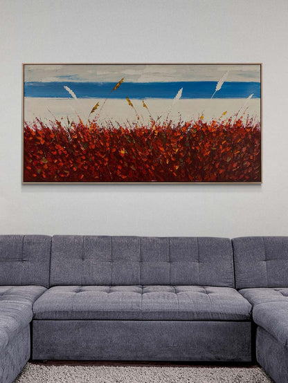 İzler ve Yapraklar Yağlı Boya Tablosu