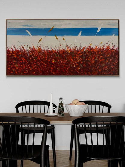 İzler ve Yapraklar Yağlı Boya Tablosu