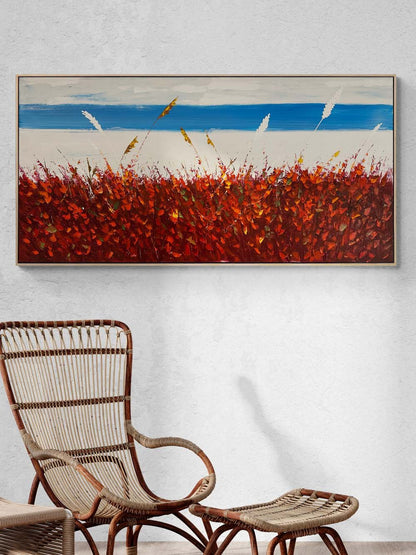 İzler ve Yapraklar Yağlı Boya Tablosu