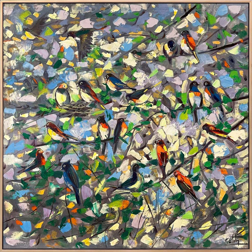 Daldaki Kırlagıçlar Yağlı Boya Tablosu