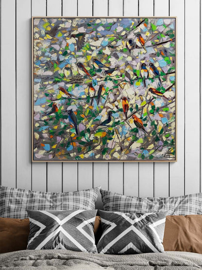 Daldaki Kırlagıçlar Yağlı Boya Tablosu