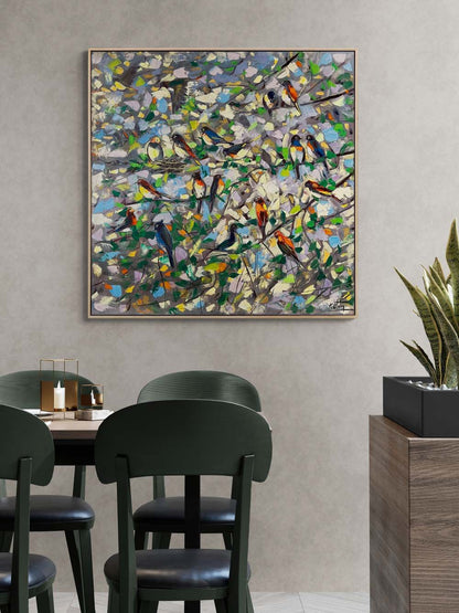 Daldaki Kırlagıçlar Yağlı Boya Tablosu