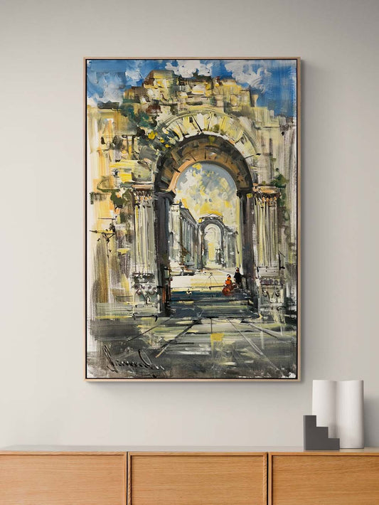 Antik Şehirde Gezi Yağlı Boya Tablosu