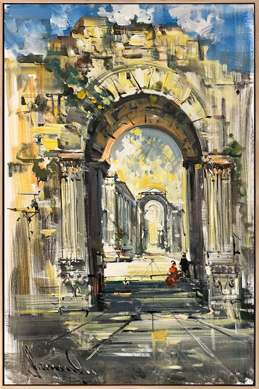 Antik Şehirde Gezi Yağlı Boya Tablosu