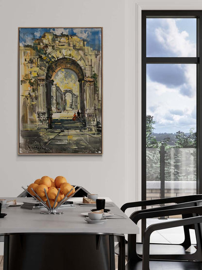 Antik Şehirde Gezi Yağlı Boya Tablosu