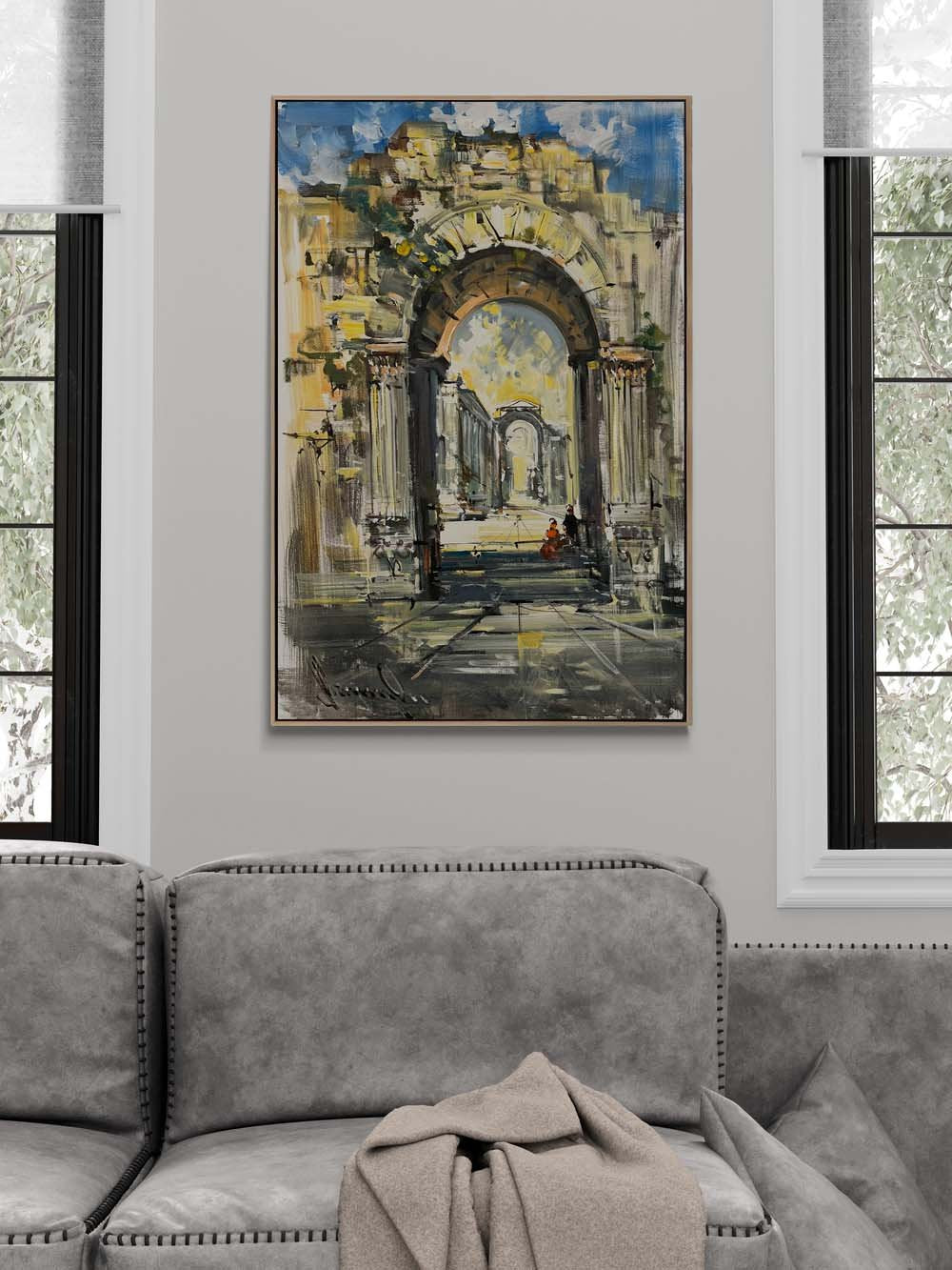 Antik Şehirde Gezi Yağlı Boya Tablosu