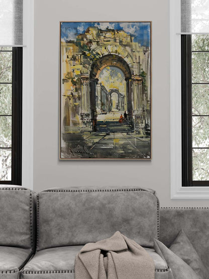 Antik Şehirde Gezi Yağlı Boya Tablosu