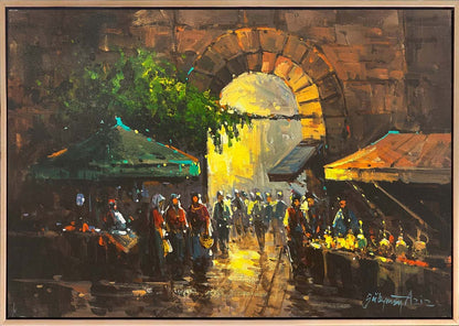 Pazarda Bir Sabah Yağlı Boya Tablosu