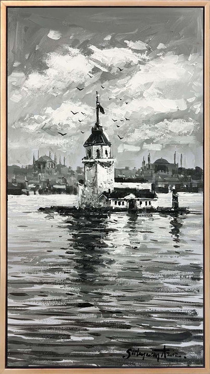 Kız Kulesi'nin Grisi Yağlı Boya Tablosu