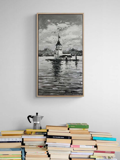 Kız Kulesi'nin Grisi Yağlı Boya Tablosu