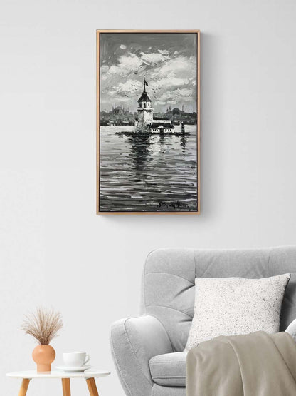 Kız Kulesi'nin Grisi Yağlı Boya Tablosu