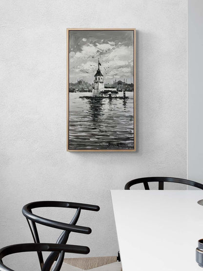 Kız Kulesi'nin Grisi Yağlı Boya Tablosu