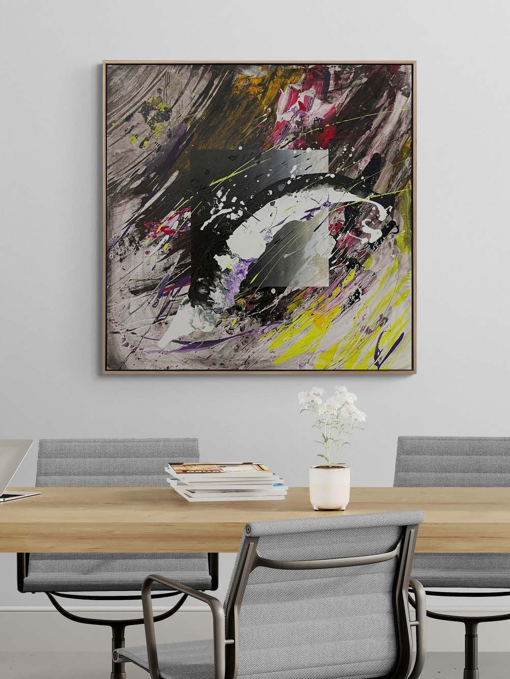 Yansıyan Çizgiler Yağlı Boya Tablosu