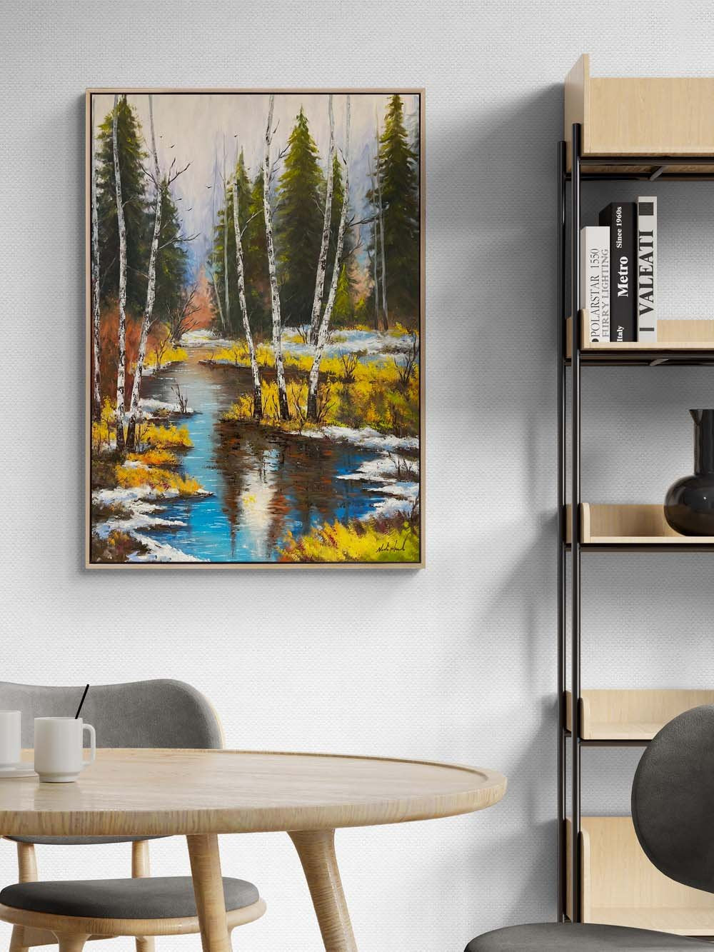 Karla Kucaklaşan Huzur Yağlı Boya Tablosu