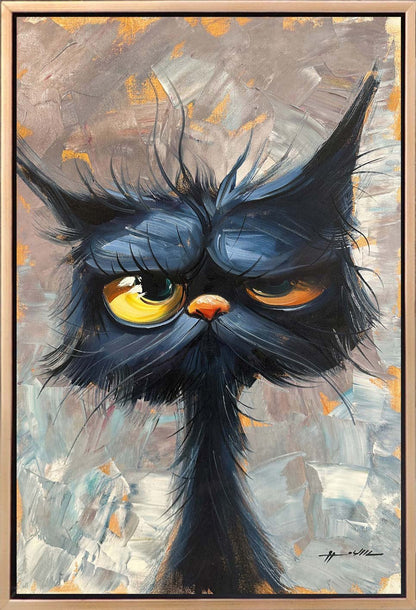 Miskin Kedi Yağlı Boya Tablosu