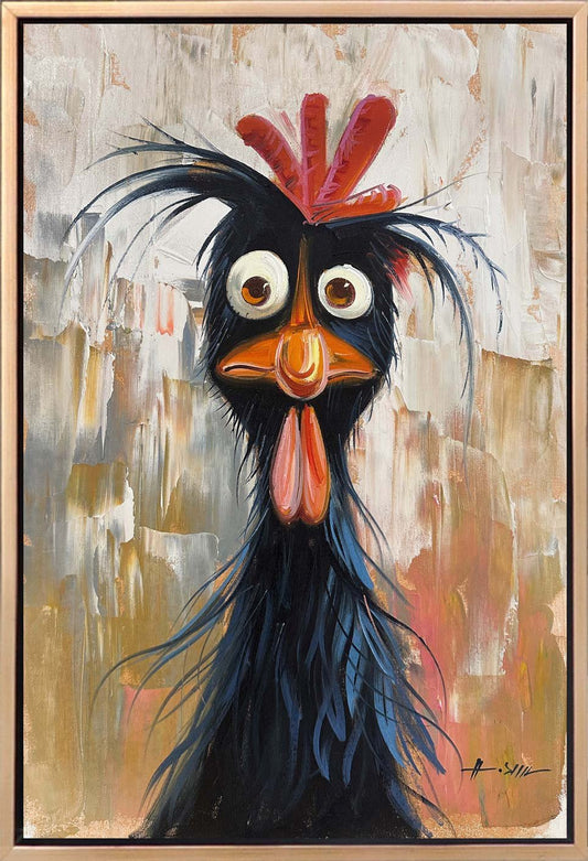 Şaşkın Tavuk Yağlı Boya Tablosu