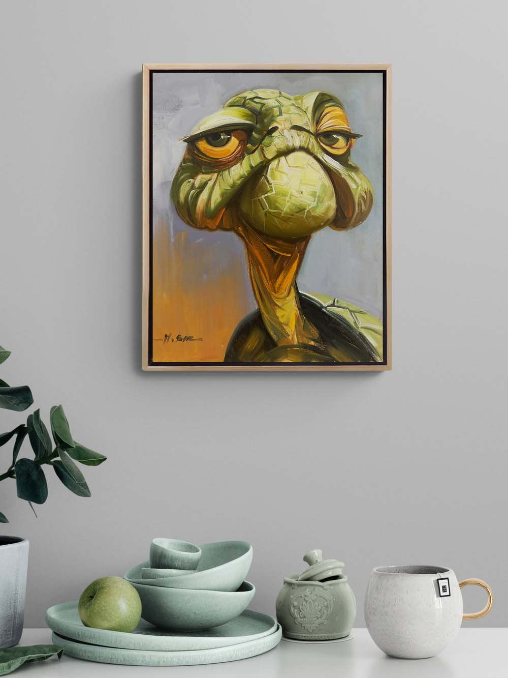 Yaşlı Kaplumbağa Yağlı Boya Tablosu