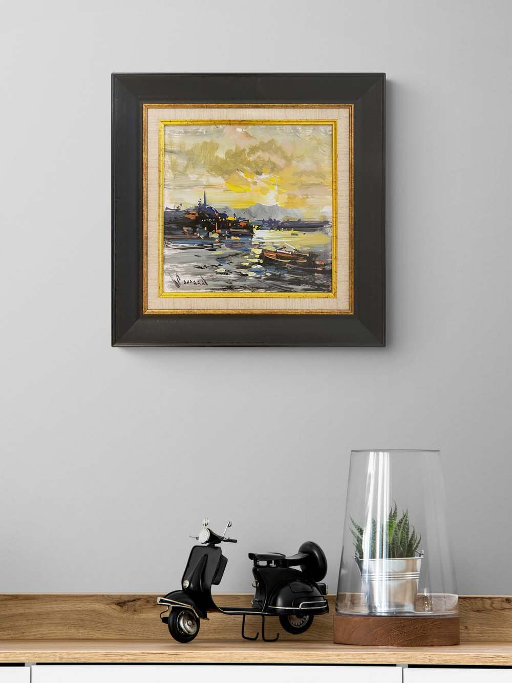 Gün Sonu Boğaz Yağlı Boya Tablosu