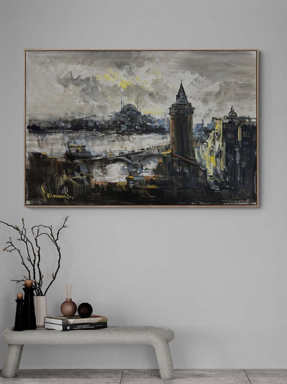 Seher Vakti İstanbul Boğazı Yağlı Boya Tablosu