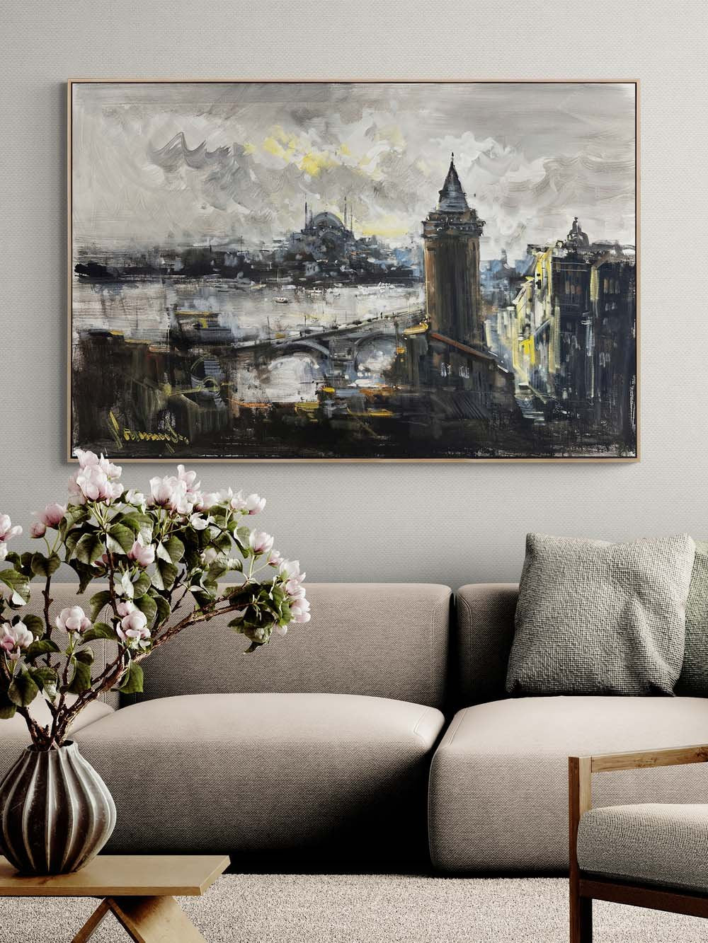 Seher Vakti İstanbul Boğazı Yağlı Boya Tablosu