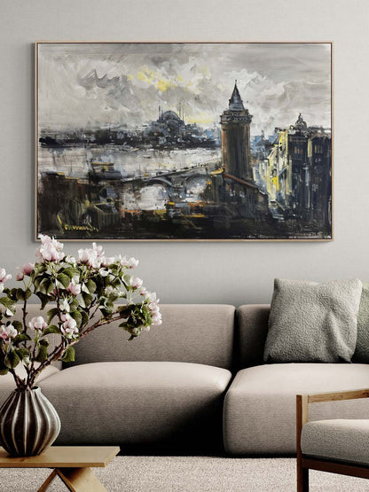 Seher Vakti İstanbul Boğazı Yağlı Boya Tablosu