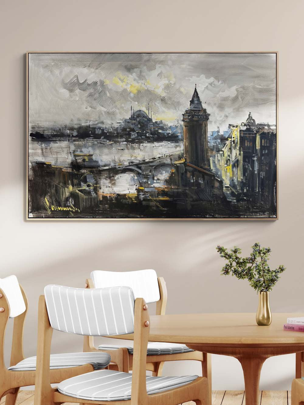 Seher Vakti İstanbul Boğazı Yağlı Boya Tablosu