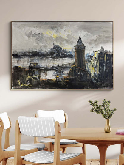 Seher Vakti İstanbul Boğazı Yağlı Boya Tablosu