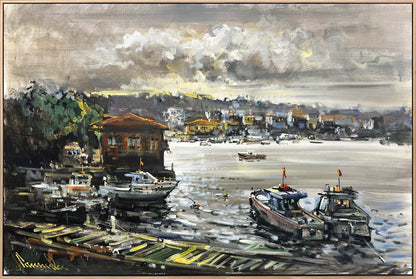 Çengelköy Rıhtımı Yağlı Boya Tablosu