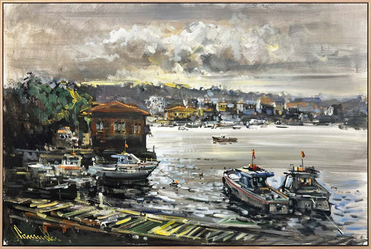 Çengelköy Rıhtımı Yağlı Boya Tablosu