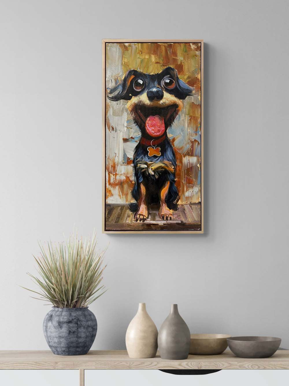 Köpeğin Neşesi Yağlı Boya Tablosu