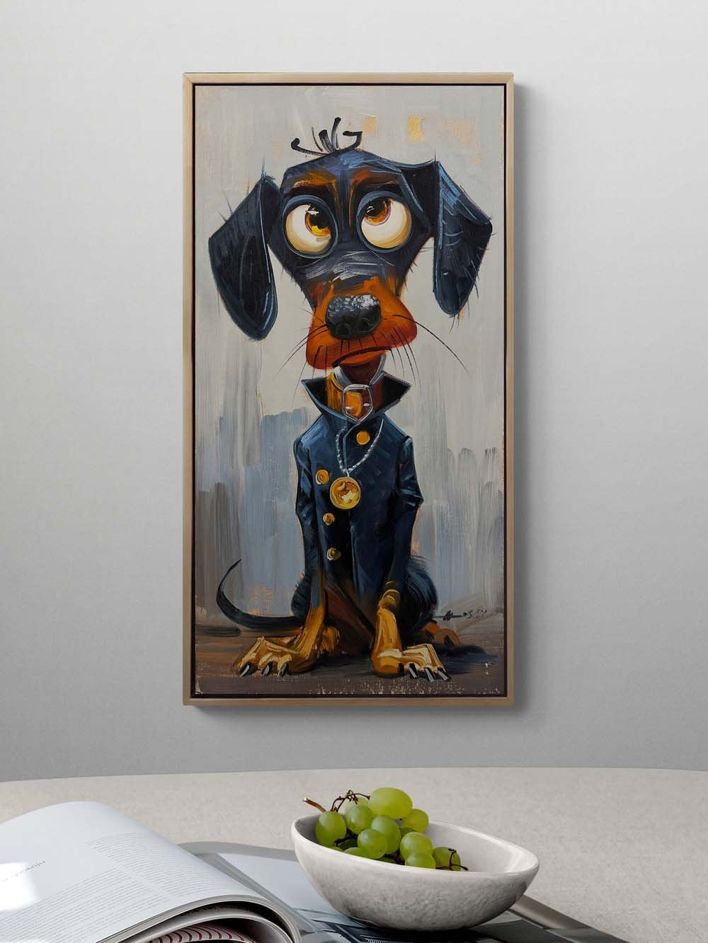 Wealthy Dog Oil Painting