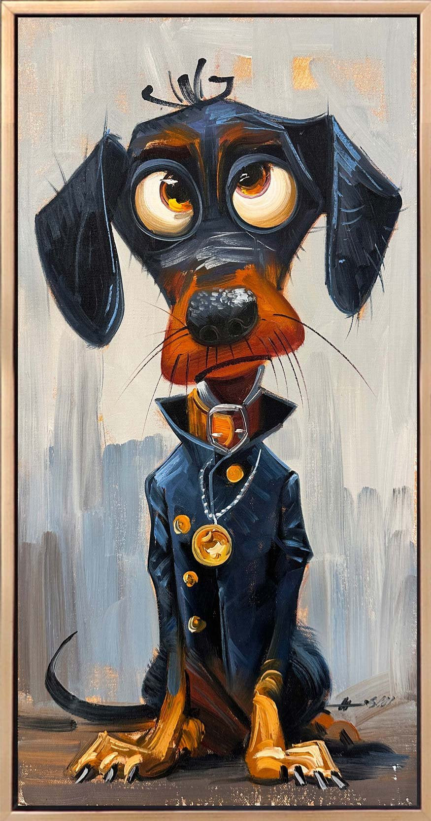 Wealthy Dog Oil Painting