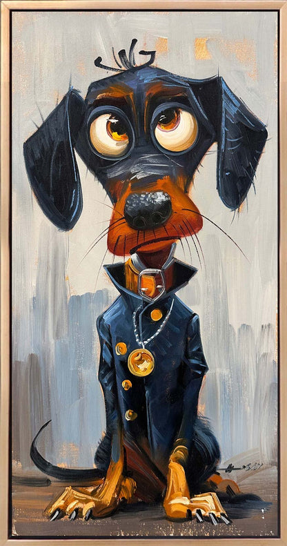 Wealthy Dog Oil Painting