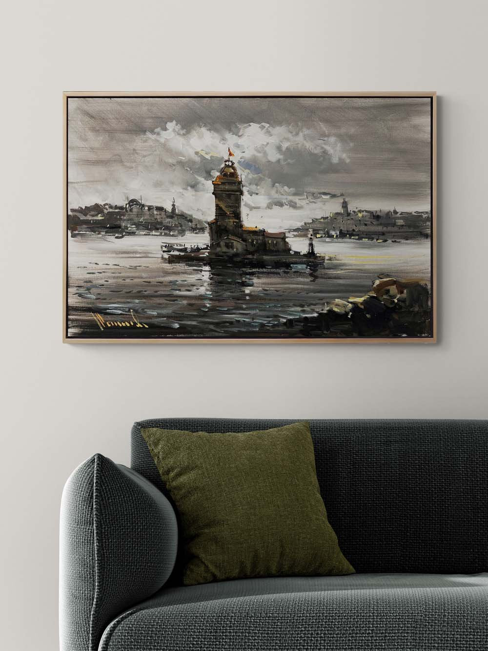 Sessiz Kız Kulesi Yağlı Boya Tablosu