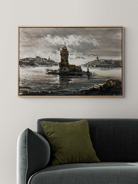 Sessiz Kız Kulesi Yağlı Boya Tablosu