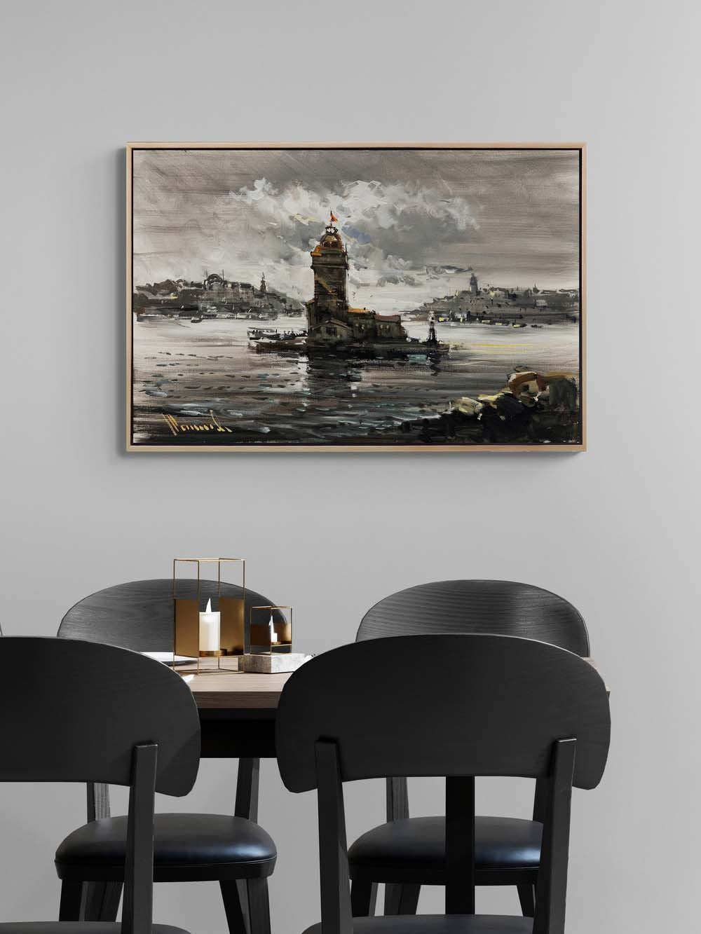 Sessiz Kız Kulesi Yağlı Boya Tablosu